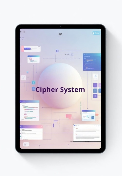 Tablet displaying "Cipher system" course