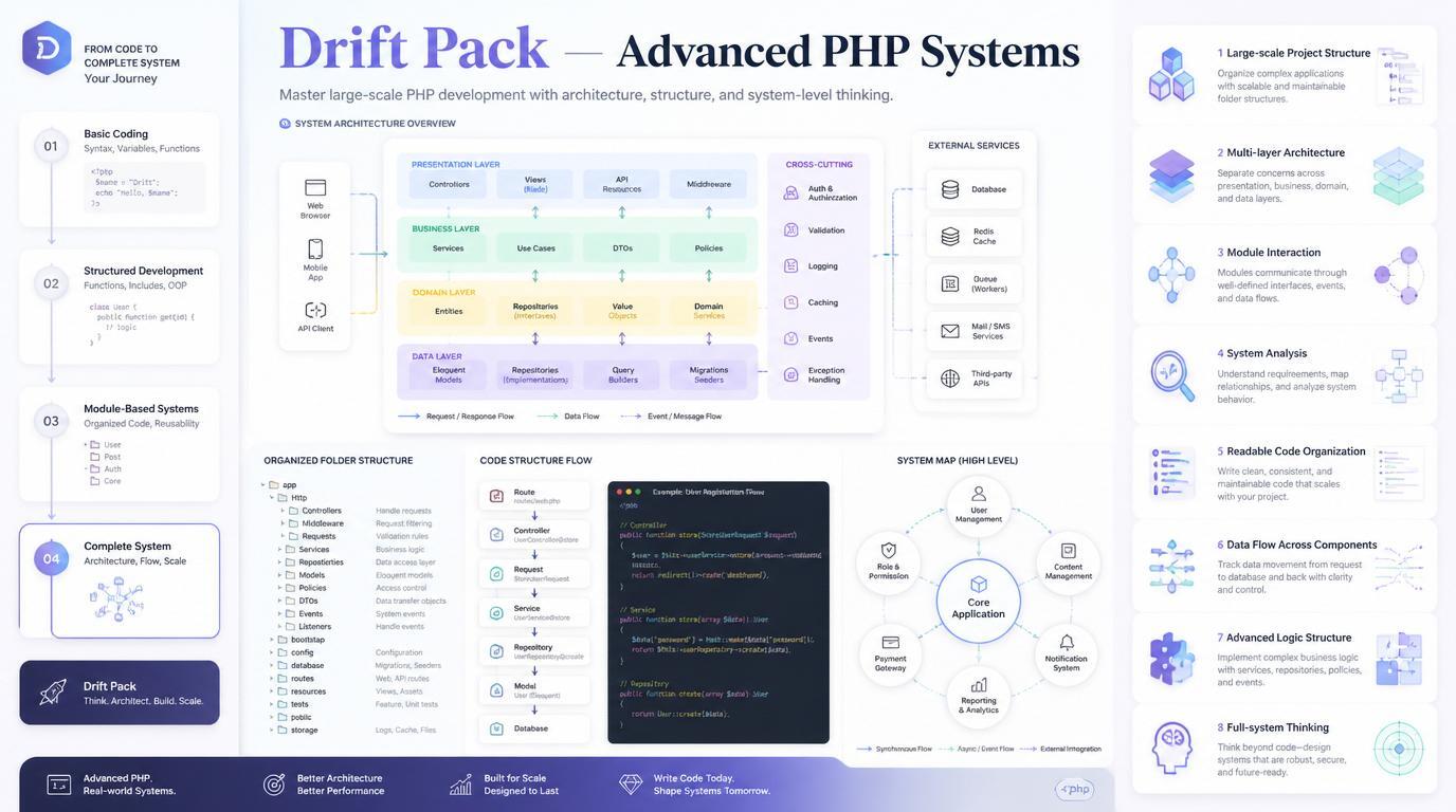Drift Pack Advanced PHP Systems product page with features and benefits.