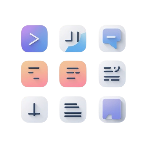 Set of gradient app icons on a white background