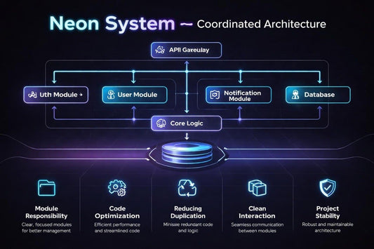 Neon System coordinated architecture diagram with various modules and their functionalities.